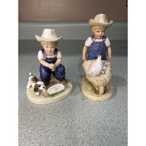Vintage Homco Denim Days #1504 #1501 Danny Debbie Figurines 1985‎ Lot